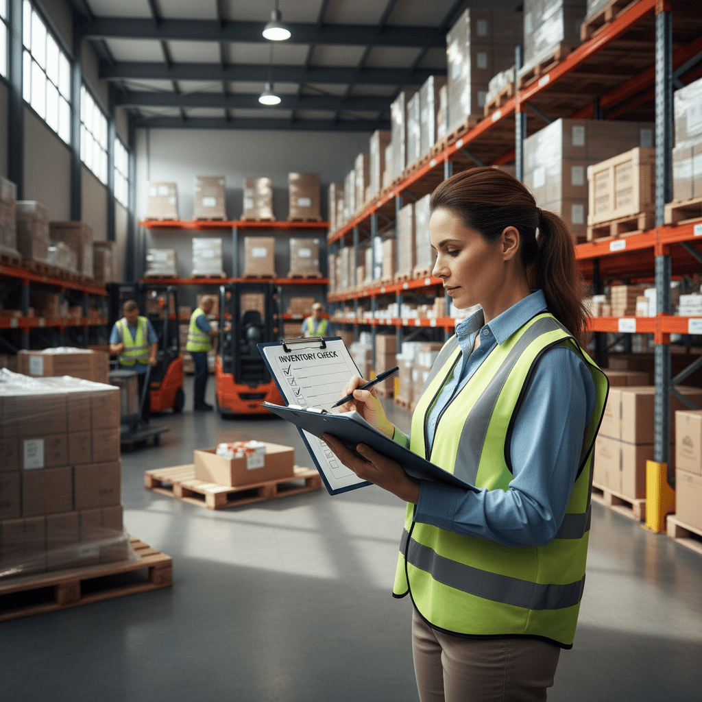 Manager coordinating logistics efficiently