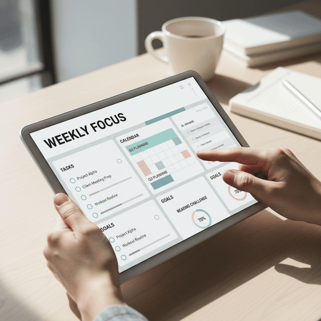 Digital task management on tablet