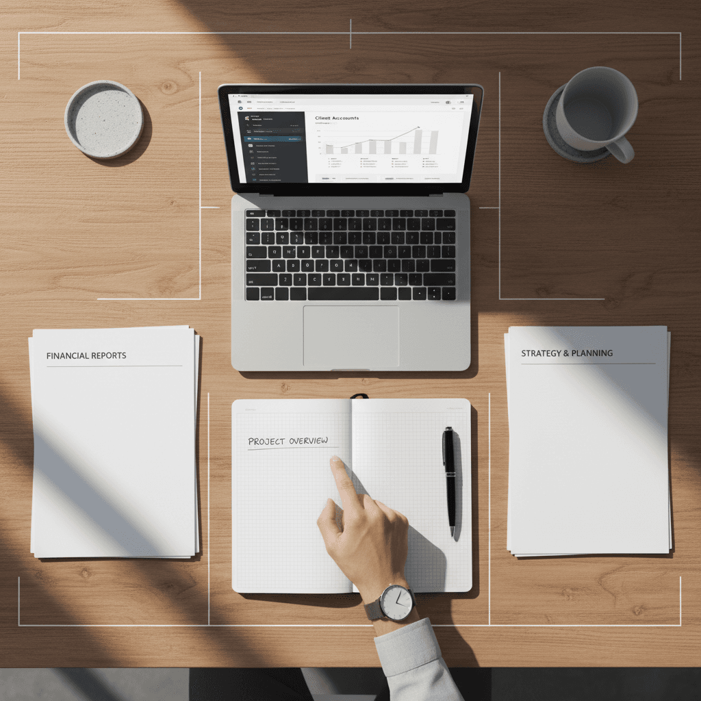 Organizing important documents and paperwork