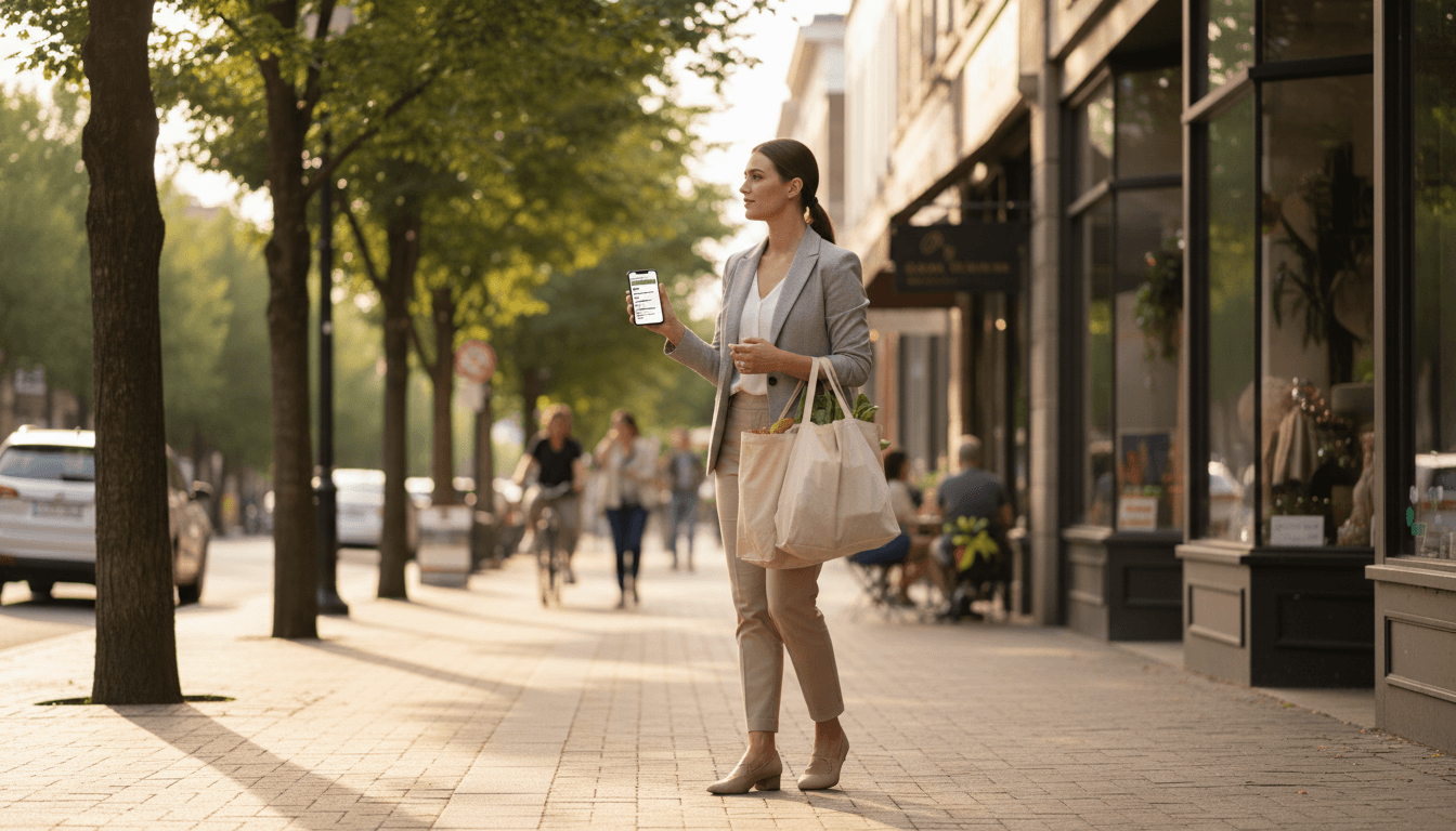 Woman organizing shopping bags and errands