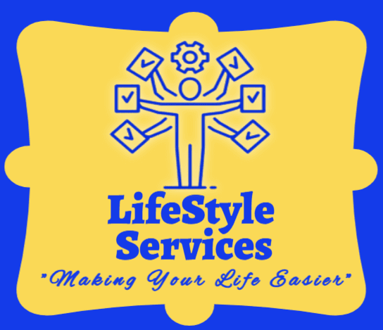 LifeStyle Services logo with multitasking figure holding checklists and slogan Making Your Life Easier.